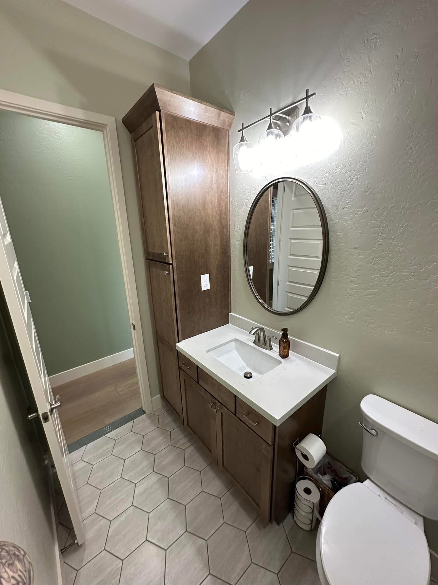 Arizona bathroom remodel with custom vanity by The Edge