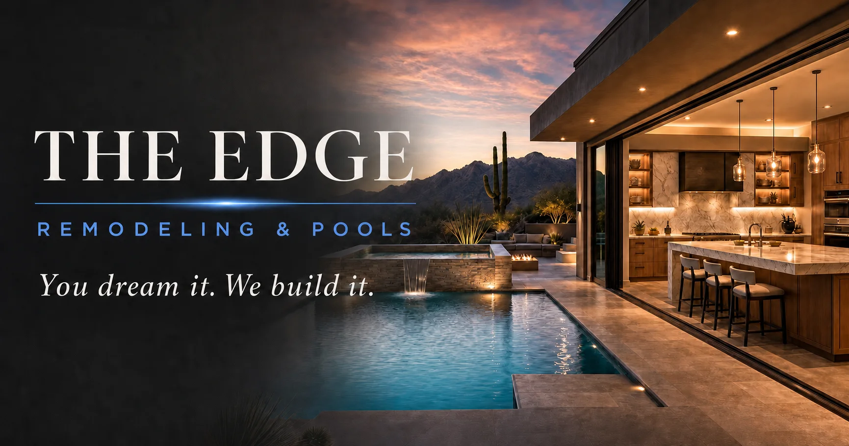 The Edge Remodeling and Pools beside an Arizona home and custom pool